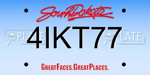 4IKT77 South Dakota License Plate