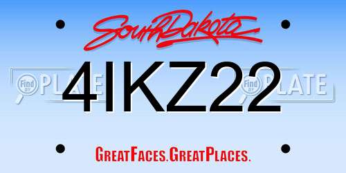 4IKZ22 South Dakota License Plate