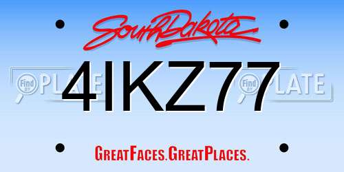 4IKZ77 South Dakota License Plate