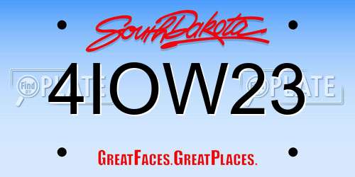 4IOW23 South Dakota License Plate