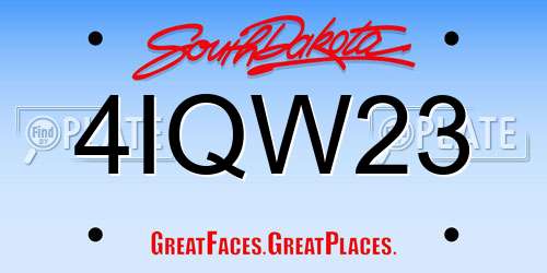 4IQW23 South Dakota License Plate