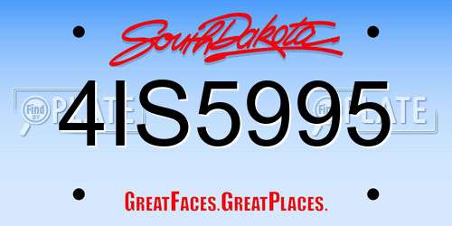 4IS5995 South Dakota License Plate