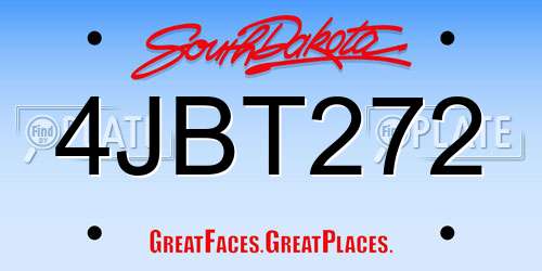 4JBT272 South Dakota License Plate