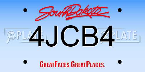 4JCB4 South Dakota License Plate