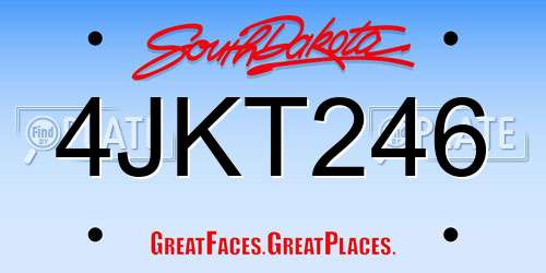 4JKT246 South Dakota License Plate