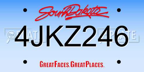 4JKZ246 South Dakota License Plate