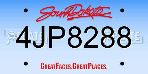 4JP8288 South Dakota License Plate