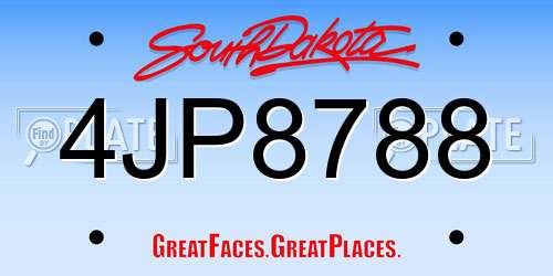 4JP8788 South Dakota License Plate