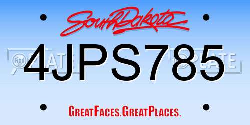 4JPS785 South Dakota License Plate