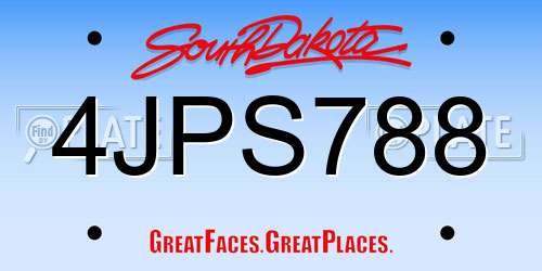 4JPS788 South Dakota License Plate