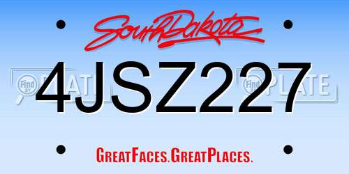 4JSZ227 South Dakota License Plate