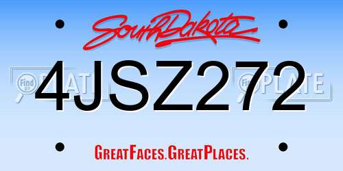 4JSZ272 South Dakota License Plate