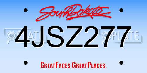 4JSZ277 South Dakota License Plate