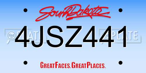 4JSZ441 South Dakota License Plate