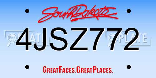 4JSZ772 South Dakota License Plate