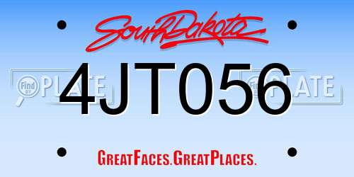 4JT056 South Dakota License Plate
