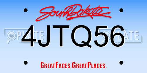 4JTQ56 South Dakota License Plate