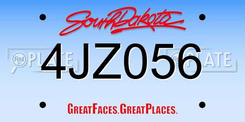 4JZ056 South Dakota License Plate
