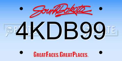 4KDB99 South Dakota License Plate