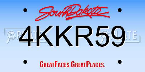 4KKR59 South Dakota License Plate