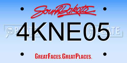 4KNE05 South Dakota License Plate
