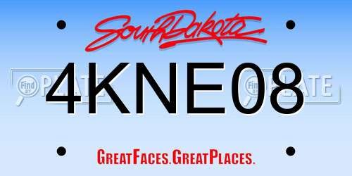 4KNE08 South Dakota License Plate