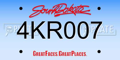 4KR007 South Dakota License Plate