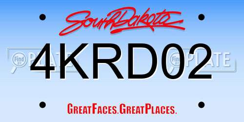 4KRD02 South Dakota License Plate