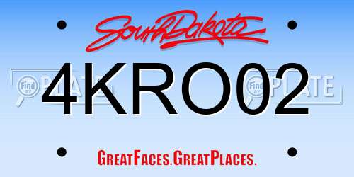 4KRO02 South Dakota License Plate