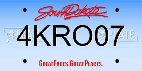 4KRO07 South Dakota License Plate