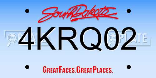 4KRQ02 South Dakota License Plate