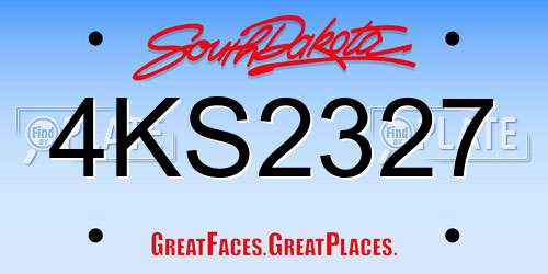 4KS2327 South Dakota License Plate