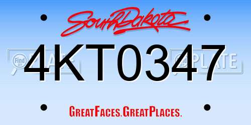 4KT0347 South Dakota License Plate