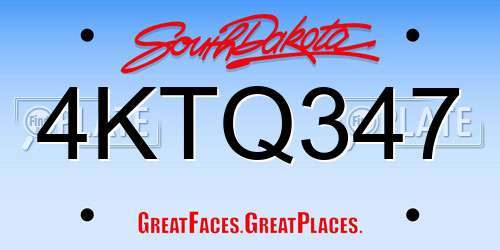 4KTQ347 South Dakota License Plate