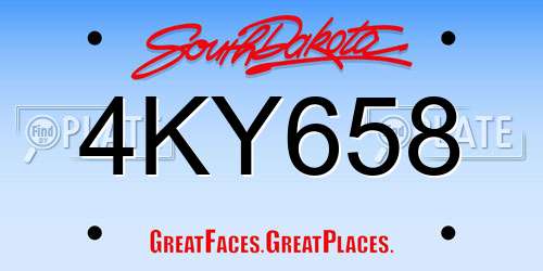 4KY658 South Dakota License Plate