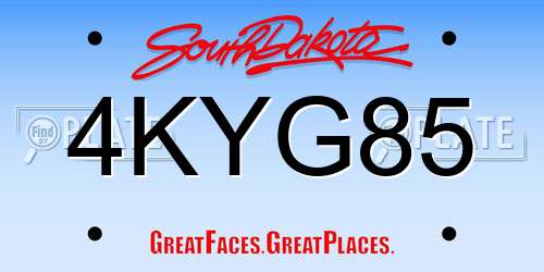 4KYG85 South Dakota License Plate