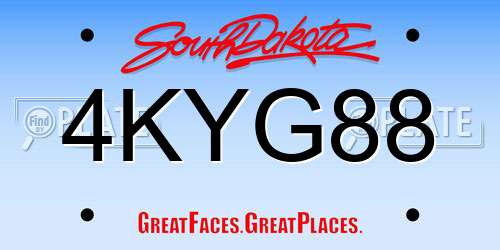 4KYG88 South Dakota License Plate