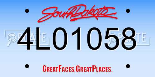 4L01058 South Dakota License Plate