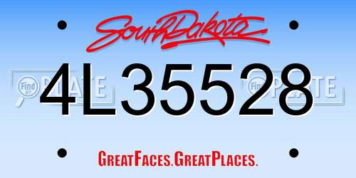 4L35528 South Dakota License Plate