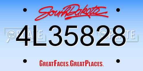 4L35828 South Dakota License Plate