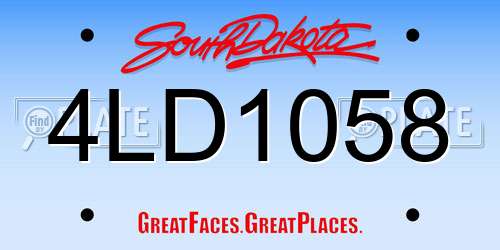 4LD1058 South Dakota License Plate
