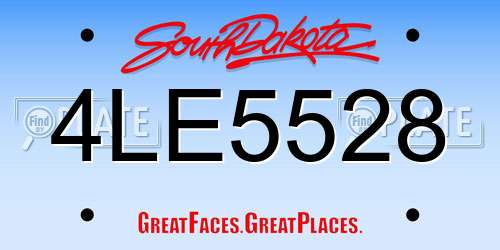 4LE5528 South Dakota License Plate