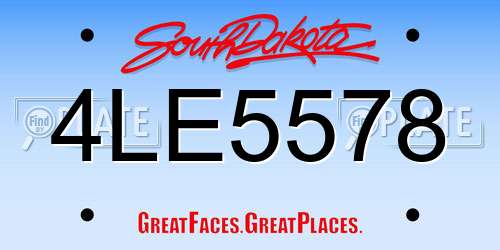 4LE5578 South Dakota License Plate