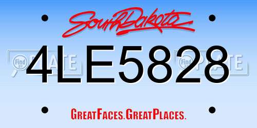 4LE5828 South Dakota License Plate