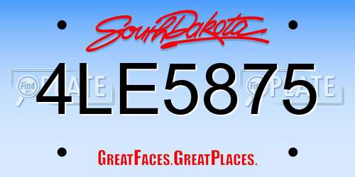 4LE5875 South Dakota License Plate