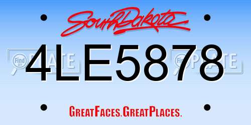 4LE5878 South Dakota License Plate