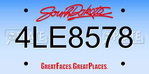 4LE8578 South Dakota License Plate