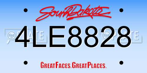 4LE8828 South Dakota License Plate