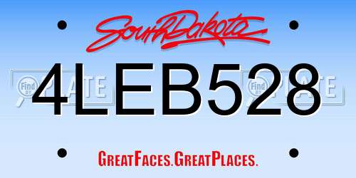 4LEB528 South Dakota License Plate
