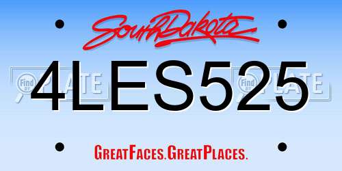 4LES525 South Dakota License Plate